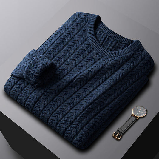 Pullover Herren Dicke Baumwolle Einfarbig Mit Fell
