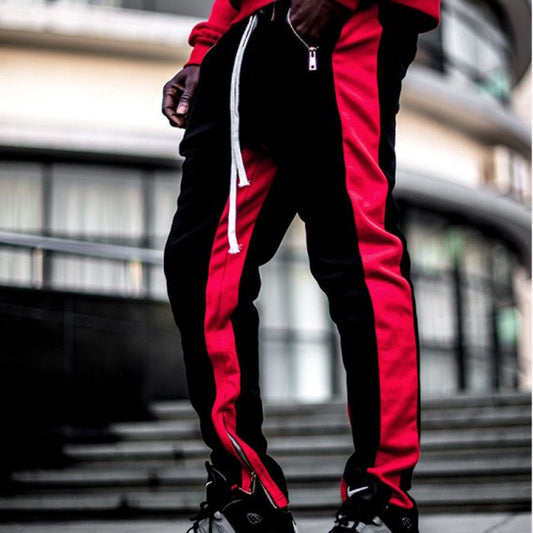 Fitness Hosen männer Trendy Marke Zipper Tasche Nähte Sport Füße Strahl Mund Männer