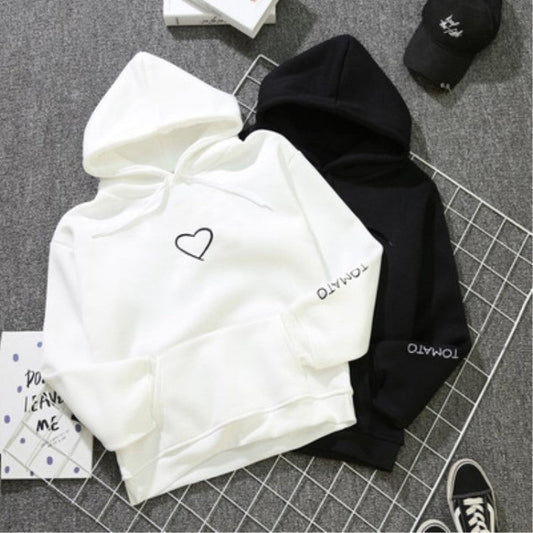 Love Stickerei Kapuzenpullover Plus Fleece Pullover Mode