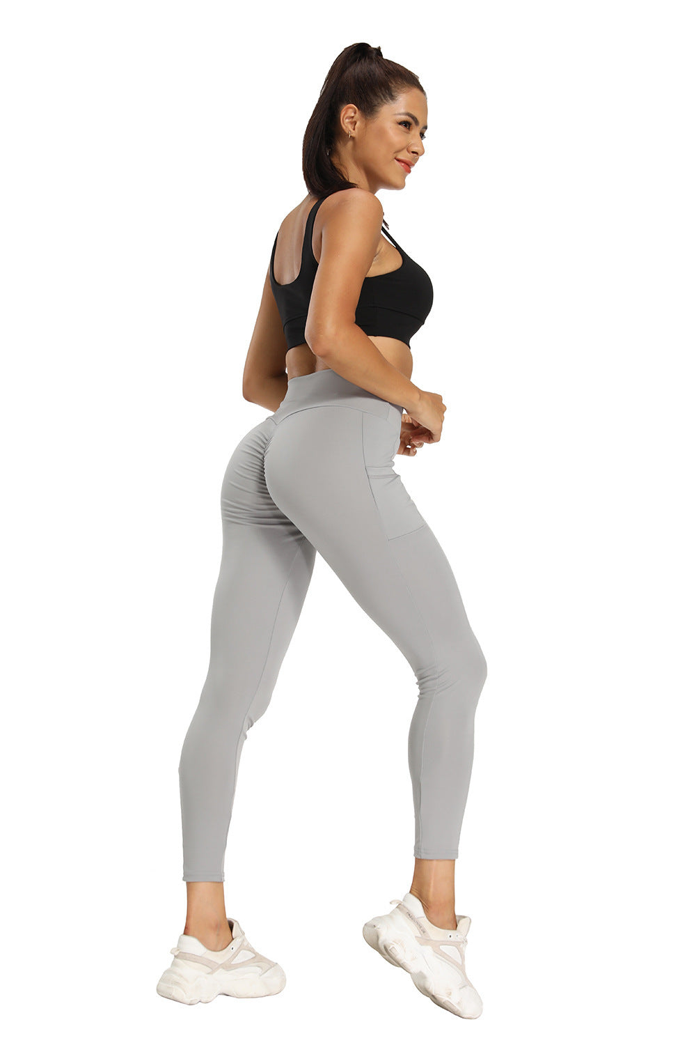 Modische Yogahose mit hoher Taille und Nähten