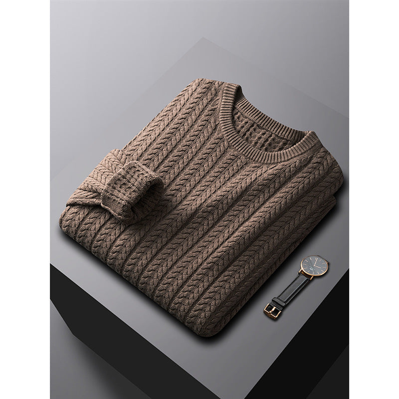 Pullover Herren Dicke Baumwolle Einfarbig Mit Fell