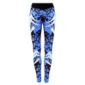 Dunkelblaue, enge Sport-Leggings mit Aufdruck