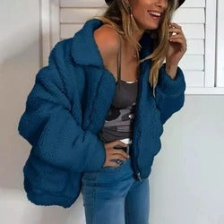 Faux Lammwolle übergroße Jacke Mantel Winter schwarz warme haarige Jacke Frauen Herbst Oberbekleidung