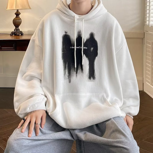 Paar Hip Hop Loose Plus Size Fleecegefütterter dicker Pullover