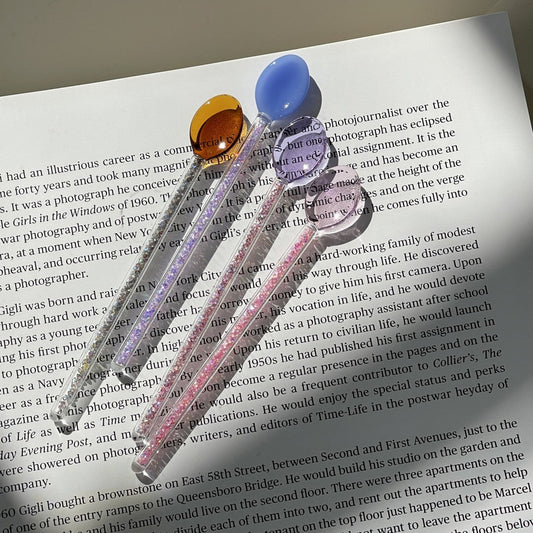 Creative Milk Dessert Spoon Colorful Transparent High Temperature Resistant Glass