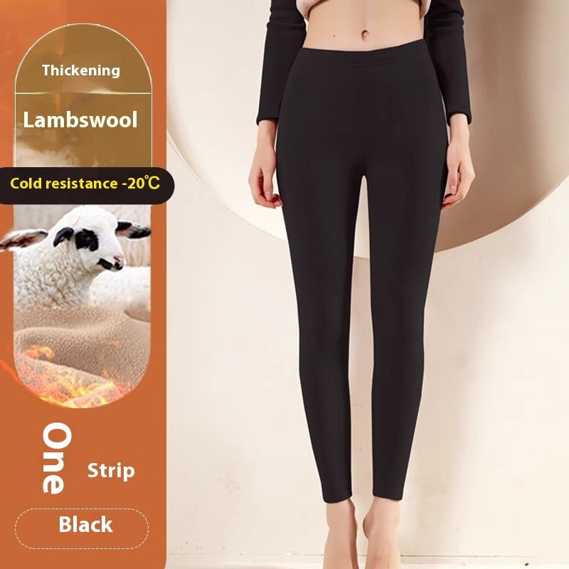 Warme Kaschmir-Leggings für den Winter, solide, schmale Hose, modische Hose für Damenbekleidung