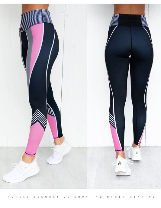 Sporthose aus Polyester mit 3D-Digitaldruck und Farbblockdesign