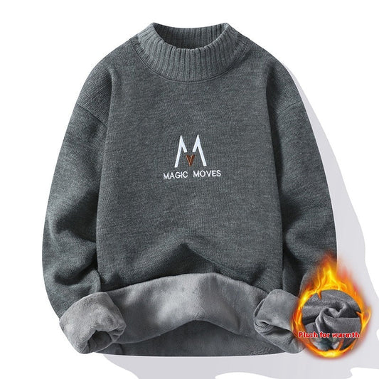 Pullover Herren Winter Fleece-gefüttert Verdickt