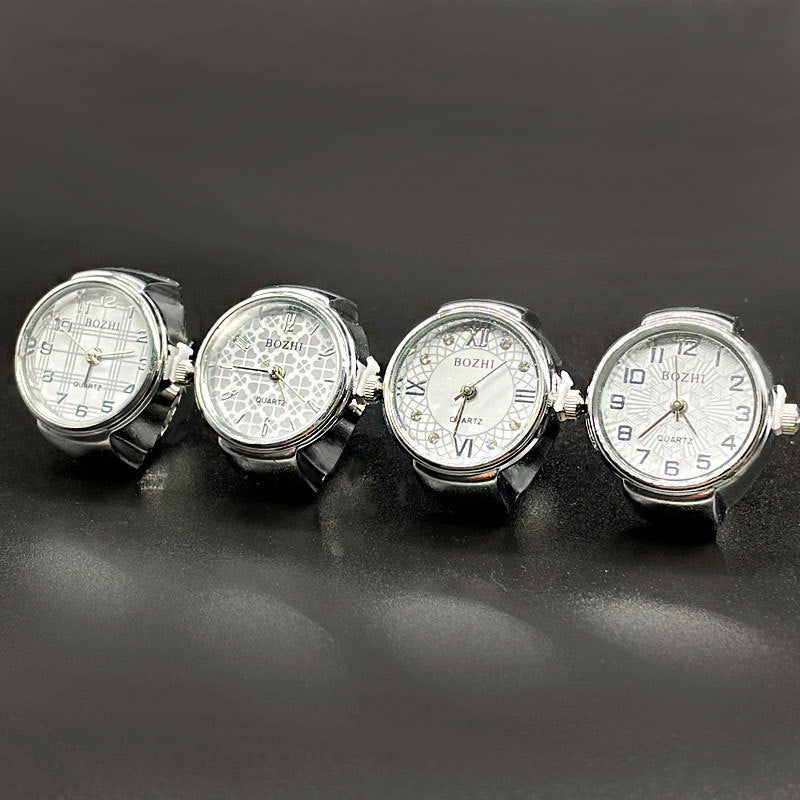 Ringuhr Einfache Gold- und Silberschale All-Match-Ringuhr