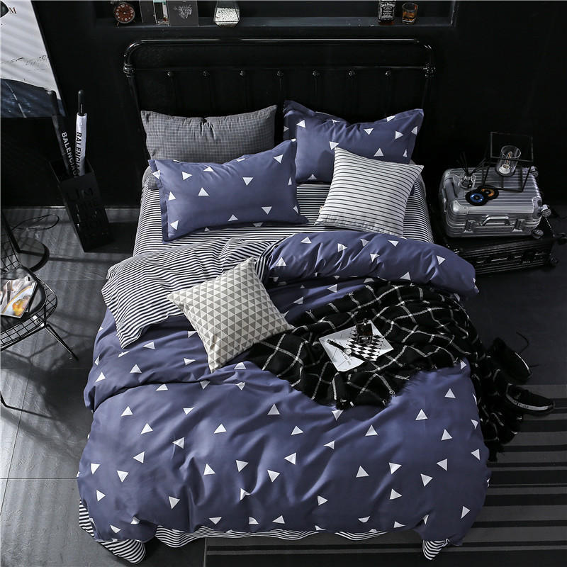 Vierteiliges Bettset Blue Night Sky Bettlaken Bettbezug Einzelbett Doppelbett