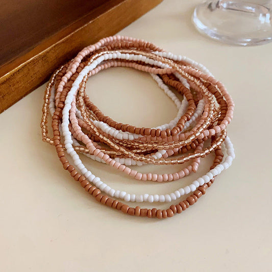 Elegante High-End-Mode handgewebte Perlen mehrschichtige Taillenkette