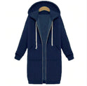 Kapuzen langarm winter pullover damen jacke in eine lange dicke hemd 