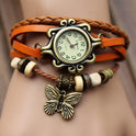Armbanduhr mit Aufzug aus Rindsleder