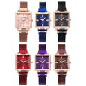 Quadratische einfache Temperament magnetische Snap Diamant Damenuhr