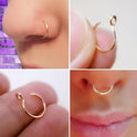 Nicht durchdringender Nasenring, plattiert, 14 Karat Gold, Nasenstecker