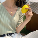 Top Thin Ice Silk Short Sleeve Knitted T-shirt
