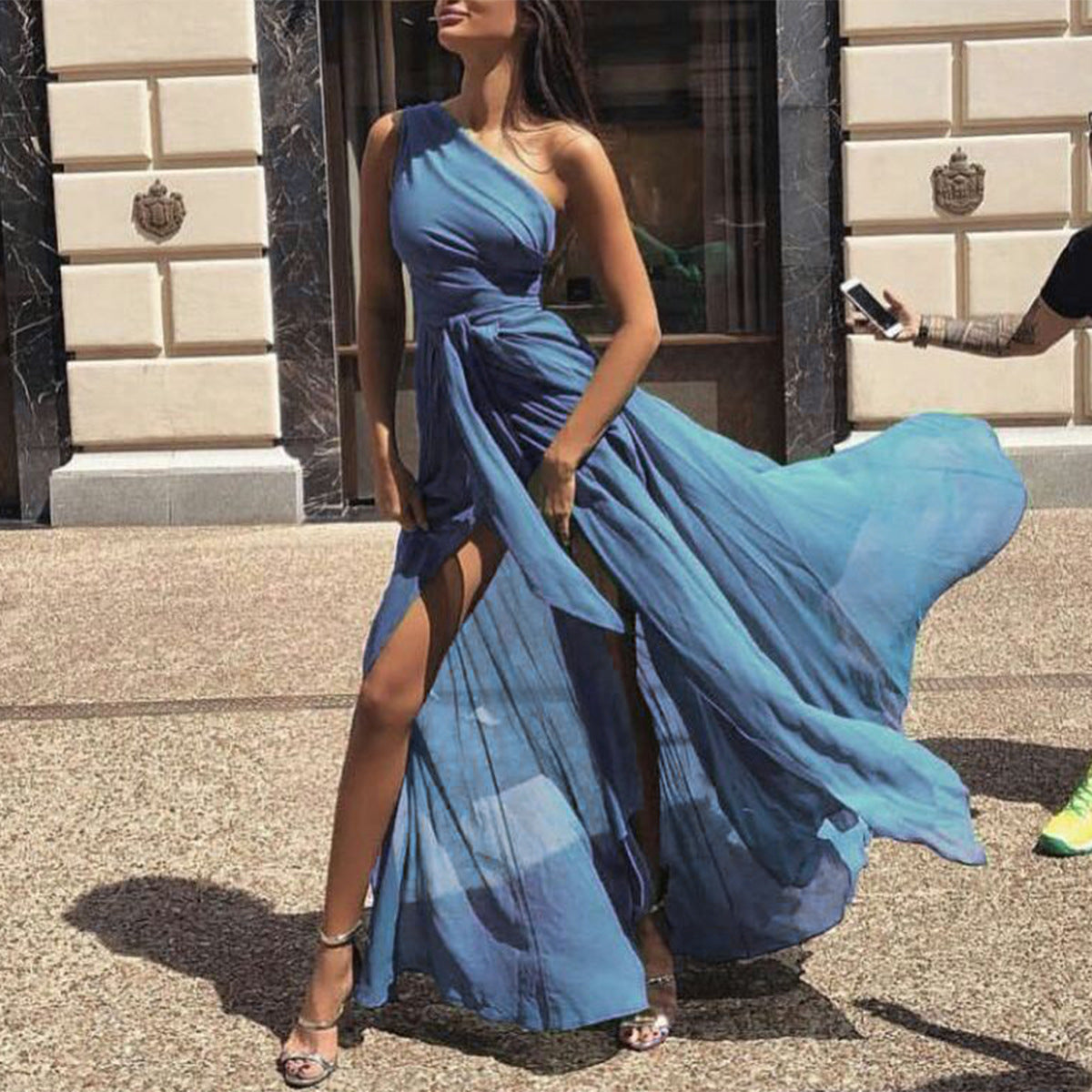 Europäisches und amerikanisches sexy Big Swing Chiffonkleid