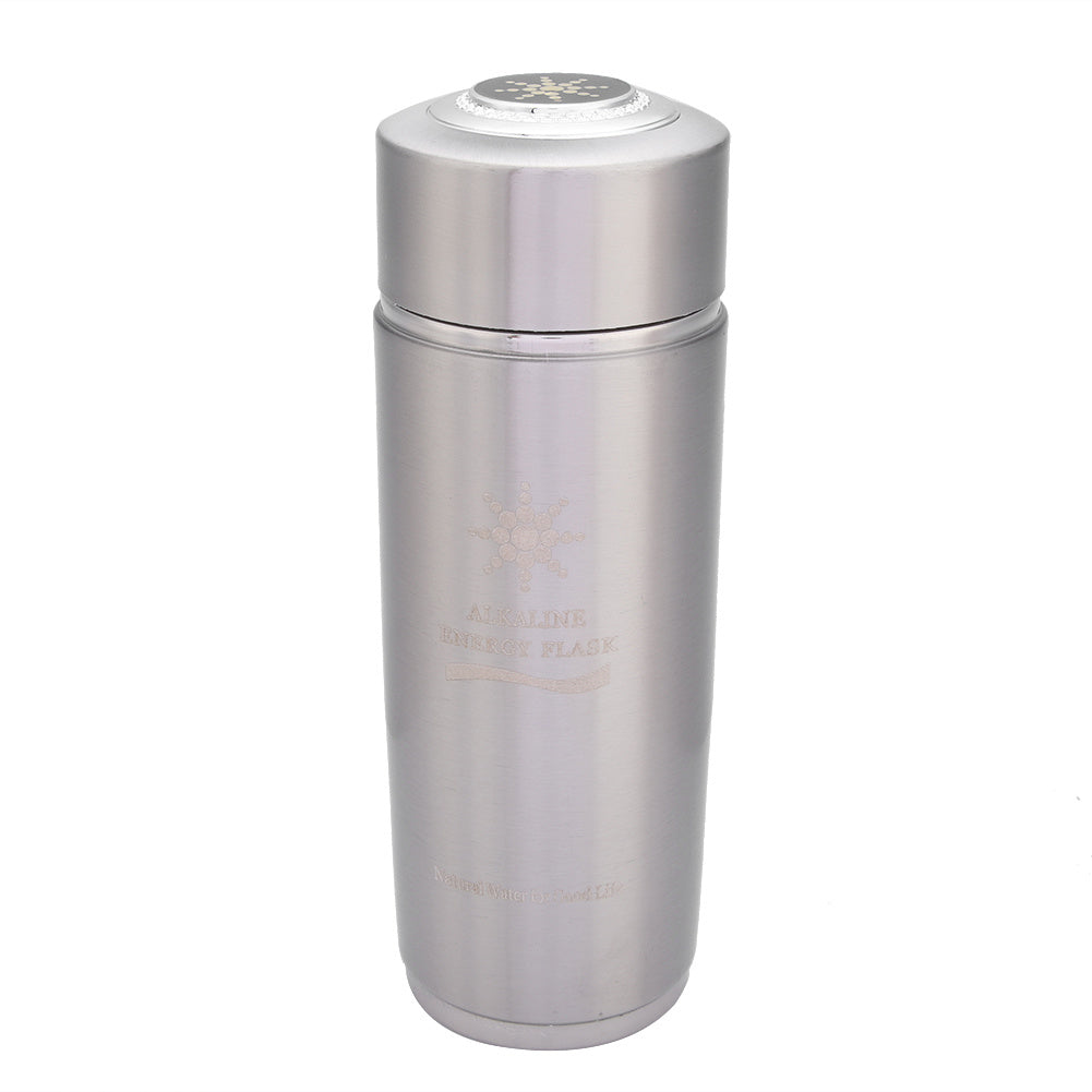 Edelstahl-Alkaliwasserflasche, tragbarer Nano-Balance-Bioenergie-Ionizer-Becher (Silber)