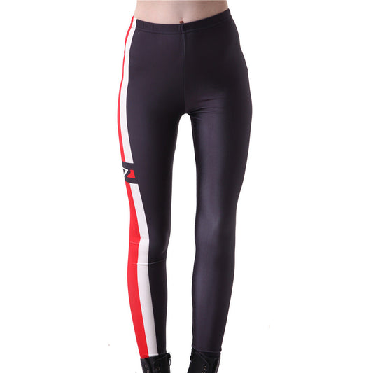 Skinny-Leggings mit Streifen und Digitaldruck für Damen