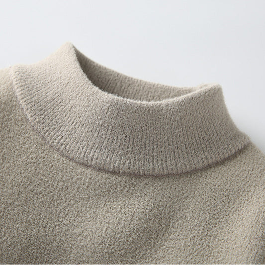 Einteiliger Samtpullover für Herren mit Stehkragen, Strickpullover, modische Strickpullover für Herren, Herbst/Winter, täglich, lässig, warm, Pullover, Pullover, Mann