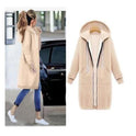 Kapuzen langarm winter pullover damen jacke in eine lange dicke hemd 