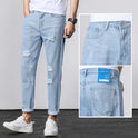 Lockere gerade Hose mit weitem Bein Knöchellange Hose Trendy Bettlerhose Herrenhose