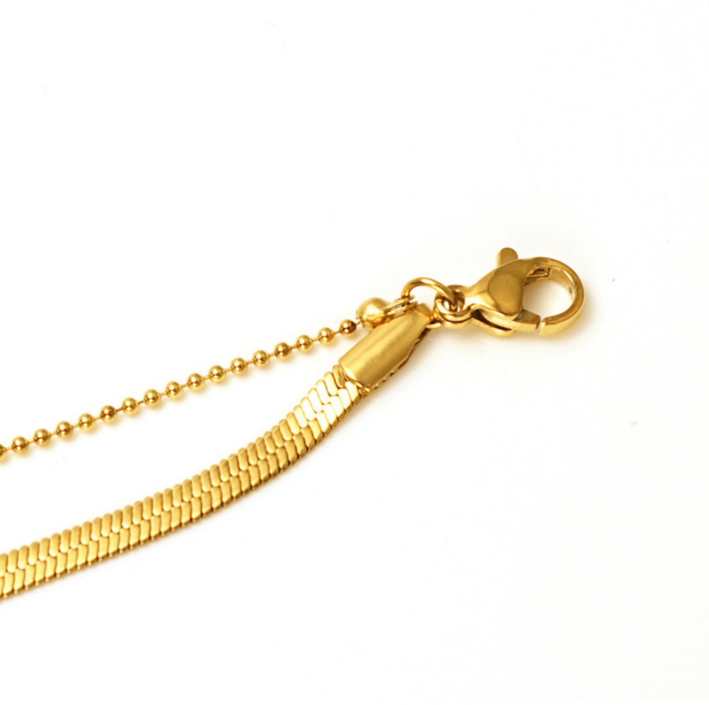 Modisches Fußkettchen für Damen aus Titanstahl mit 18 Karat Goldbeschichtung