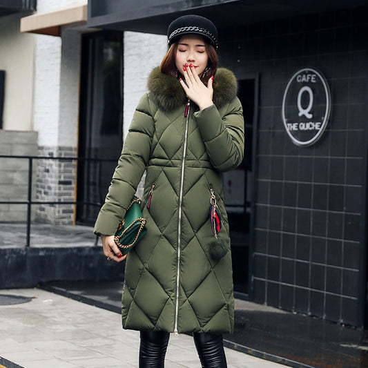 Winter frauen Kleidung Koreanischen Stil Baumwolle-gepolsterte Overknee Verlängert