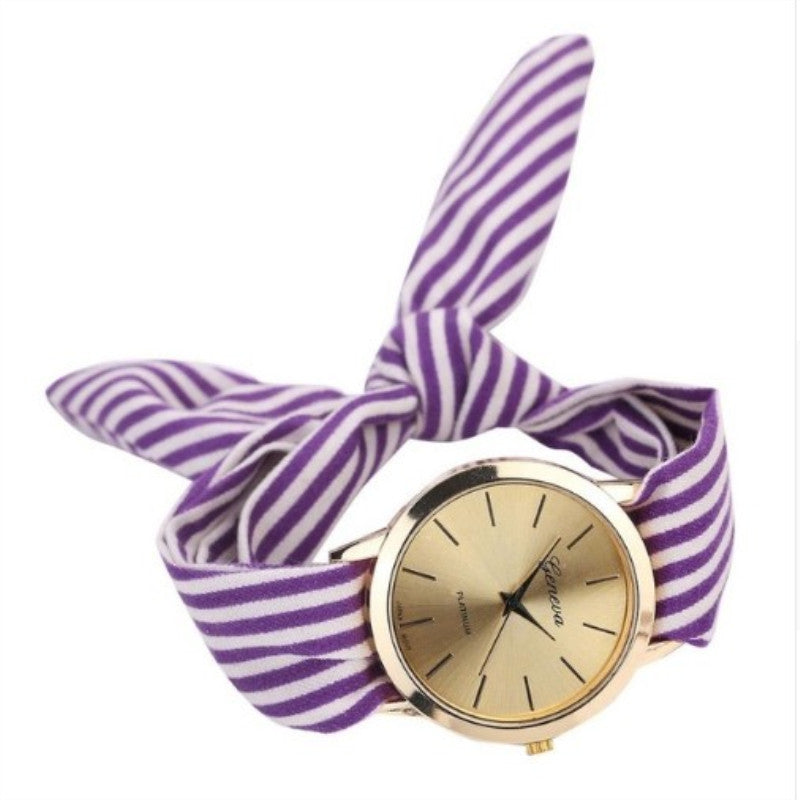 Trendy Fashion Persönlichkeit ohne Schnalle Hand Krawatte Blumenarmbanduhr