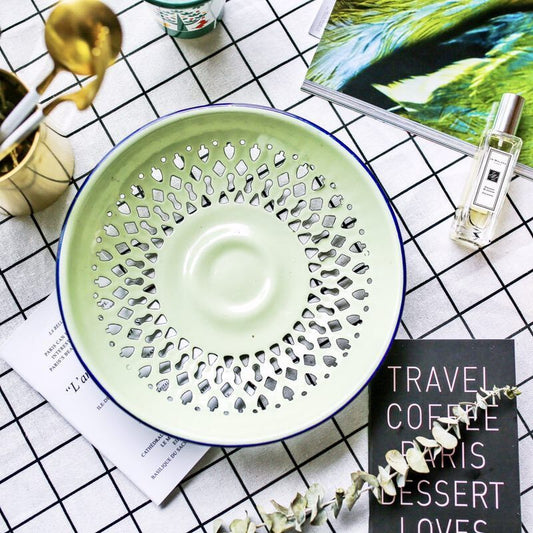 Impression Enamel Enamel Drain Tray Kitchen Drain Round Tray