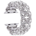 Uhrenarmband für die Serien 8, 7, 6, SE, 5, 4, 3, vierblättrige Blume aus Metall mit Diamanten