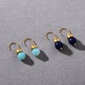 Persönlichkeit und Mode All-Match Lapis Lazuli Sea Blue Anhänger Hängeohrstecker