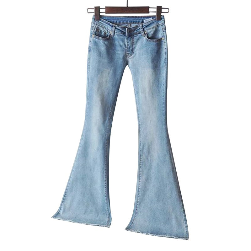 Sexy Jeans mit weitem Bein und schmaler Passform und mittlerer Taille für Damen