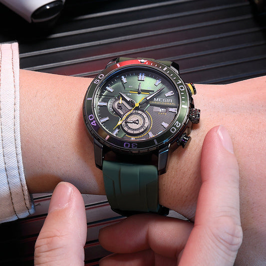 Uhr Multifunktions Chronograph Kalender Sport Herrenuhren