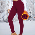 Women's High Waist Belly Contracting Warm Yoga Sports Leggings