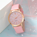 Women's Round Pointer Quartz Watch Set
