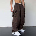 Nylon Quick-drying Overalls Men's Pants High Waist Wide Leg Leisure Drawstring