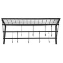 Black Metal Hanging Pan Pot Rack Wall Mounted with 10 Hooks Kitchen Storage Organizer