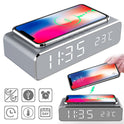 LED Elektrischer Wecker Mit Drahtlosem Ladegerät Desktop Digital Despertador Thermometer Uhr HD Spiegel Uhr Uhr Tisch Dekor