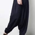 Lockere, lässige Baggy-Hose aus Baumwolle und Leinen für Herren
