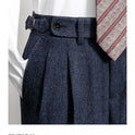 Slim-Fit-Hose aus Tweed-Wolle mit Fischgrätenmuster