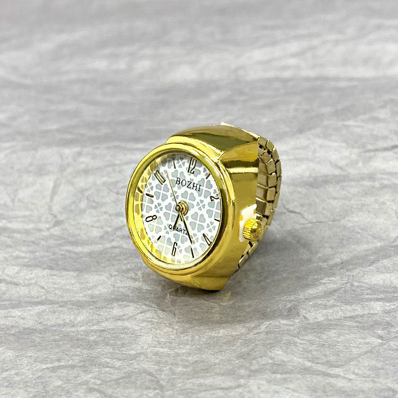 Ringuhr Einfache Gold- und Silberschale All-Match-Ringuhr