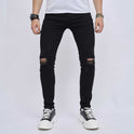 Zerrissene Slim Fit Skinny-Jeans für Herren mit elastischem Bund
