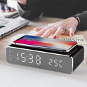 LED Elektrischer Wecker Mit Drahtlosem Ladegerät Desktop Digital Despertador Thermometer Uhr HD Spiegel Uhr Uhr Tisch Dekor