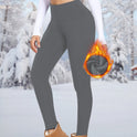 Women's High Waist Belly Contracting Warm Yoga Sports Leggings