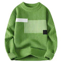 Men's Contrast Color Bottoming Knitwear Loose And Warm Cotton Knitwear