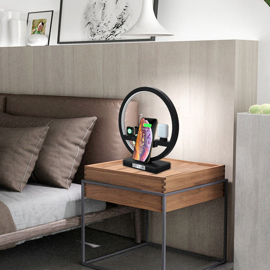 Schnellladehalterung für 4-in-1-Nachttischlampe mit kabelloser Ladestation