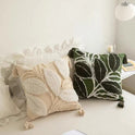 Kissenbezug mit Blattmotiv, für Zuhause, Wohnzimmer, Schlafsofa, getuftet, Überwurf, Kissenbezug