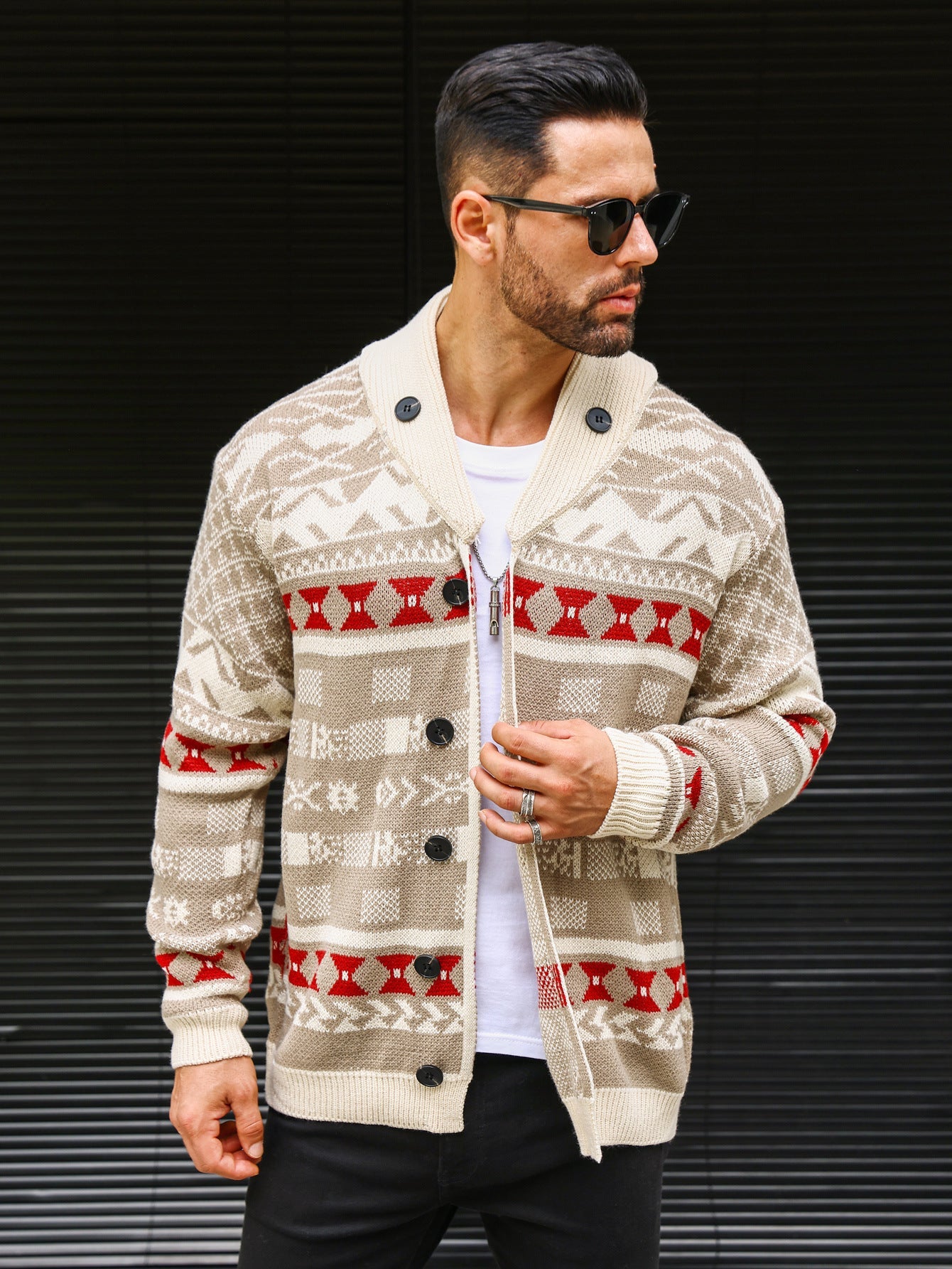 Herbstpullover Strickmantel für Herren