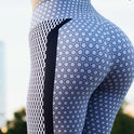 New honeycomb black and white dot digital printing, hip lift, high waist bottompants